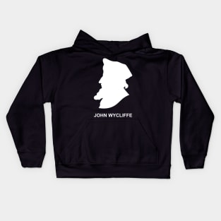Silhouette of the Christian reformer and preacher John Wycliffe Kids Hoodie